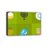 colorblock green hanukkah Mini Canvas 6  x 4  (Stretched)