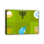 colorblock green hanukkah Mini Canvas 7  x 5  (Stretched)