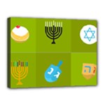 colorblock green hanukkah Canvas 16  x 12  (Stretched)