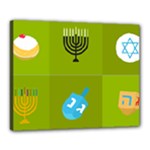 colorblock green hanukkah Canvas 20  x 16  (Stretched)