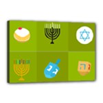 colorblock green hanukkah Canvas 18  x 12  (Stretched)