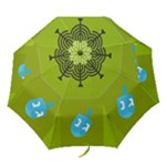 colorblock green hanukkah Folding Umbrella