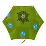 colorblock green hanukkah Mini Folding Umbrella