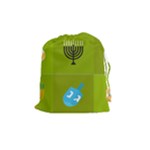 colorblock green hanukkah Drawstring Pouch (Medium)