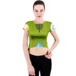 colorblock green hanukkah Crew Neck Crop Top