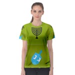 colorblock green hanukkah Women s Sport Mesh Tee