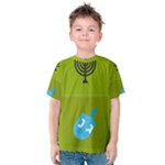 colorblock green hanukkah Kids  Cotton Tee