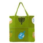 colorblock green hanukkah Grocery Tote Bag