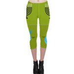 colorblock green hanukkah Capri Leggings 