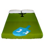 colorblock green hanukkah Fitted Sheet (Queen Size)