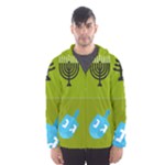 colorblock green hanukkah Hooded Windbreaker (Men)