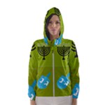 colorblock green hanukkah Hooded Windbreaker (Women)