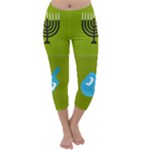 colorblock green hanukkah Capri Winter Leggings 