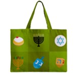 colorblock green hanukkah Zipper Mini Tote Bag