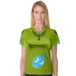 colorblock green hanukkah V-Neck Sport Mesh Tee