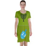 colorblock green hanukkah Short Sleeve Nightdress