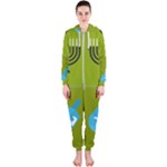 colorblock green hanukkah Hooded Jumpsuit (Ladies)