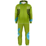 colorblock green hanukkah Hooded Jumpsuit (Men)