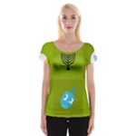 colorblock green hanukkah Cap Sleeve Top