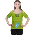 colorblock green hanukkah Cutout Shoulder Tee