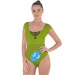 colorblock green hanukkah Short Sleeve Leotard 