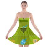 colorblock green hanukkah Strapless Bra Top Dress