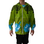 colorblock green hanukkah Hooded Windbreaker (Kids)