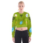 colorblock green hanukkah Cropped Sweatshirt