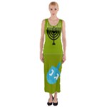 colorblock green hanukkah Fitted Maxi Dress