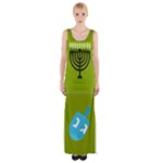 colorblock green hanukkah Maxi Thigh Split Dress