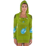 colorblock green hanukkah Long Sleeve Hooded T-shirt