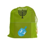 colorblock green hanukkah Drawstring Pouch (XL)