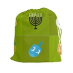 colorblock green hanukkah Drawstring Pouch (XXL)