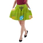 colorblock green hanukkah A-Line Pocket Skirt