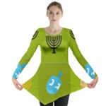 colorblock green hanukkah Long Sleeve Tunic 