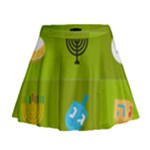 colorblock green hanukkah Mini Flare Skirt