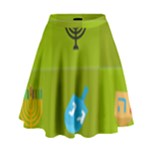 colorblock green hanukkah High Waist Skirt