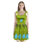 colorblock green hanukkah Split Back Mini Dress 