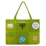 colorblock green hanukkah Zipper Medium Tote Bag