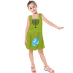 colorblock green hanukkah Kids  Sleeveless Dress