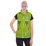 colorblock green hanukkah Women s Button Up Vest