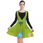 colorblock green hanukkah Plunge Pinafore Dress