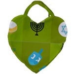 colorblock green hanukkah Giant Heart Shaped Tote