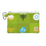 colorblock green hanukkah Canvas Cosmetic Bag (Medium)