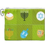 colorblock green hanukkah Canvas Cosmetic Bag (XXXL)