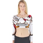 Dabbing Chicken Long Sleeve Crop Top