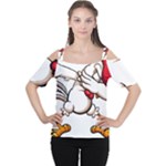 Dabbing Chicken Cutout Shoulder Tee