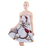 Dabbing Chicken Halter Party Swing Dress 