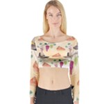 Thanksgiving Watercolor Long Sleeve Crop Top