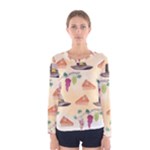 Thanksgiving Watercolor Women s Long Sleeve Tee